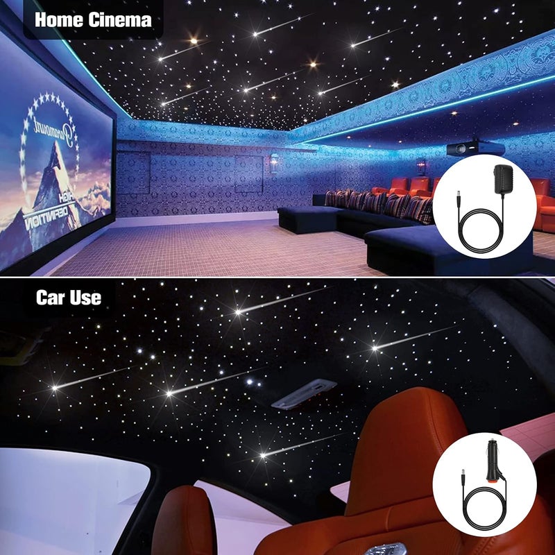 CHINLY Meteor Twinkle 460pcs 9.8ft 0.03in Star Headliner Fiber Optic Lights kit+Shooting Stars Light kit,Music Mode Bluetooth APP Control Remote,RGBW Star Lights for car Headliner/Ceiling/Theater - Image 2
